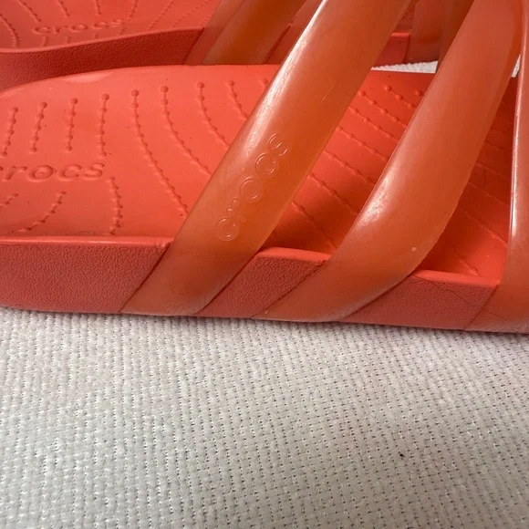 Crocs Women’s Swiftwater Sandals Bright Coral Size 7W – Very Good‎ Condition - Picture 5 of 6